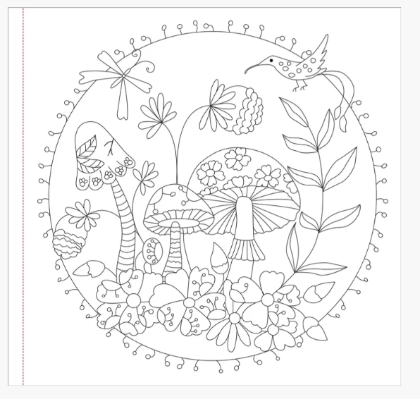 MUSHROOMS ADULT COLORING BOOK