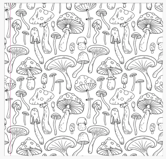 MUSHROOMS ADULT COLORING BOOK