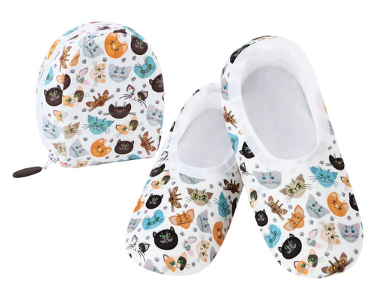SNOOZIES! WOMEN'S SKINNIES WITH TRAVEL POUCH SLIPPERS