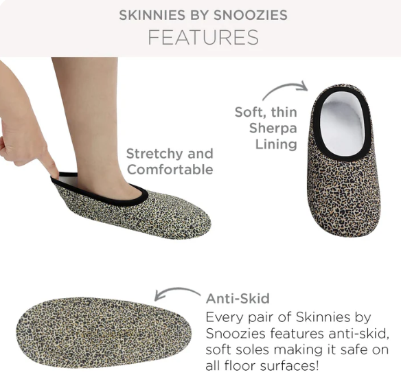 SNOOZIES! WOMEN'S SKINNIES WITH TRAVEL POUCH SLIPPERS