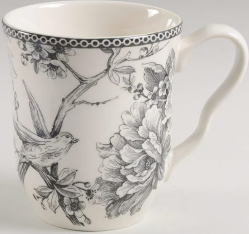 222 FIFTH ADELAIDE GREY 12 PIECE DINNERWARE SET FOR 4 - MUGS SOLD SEPARATELY