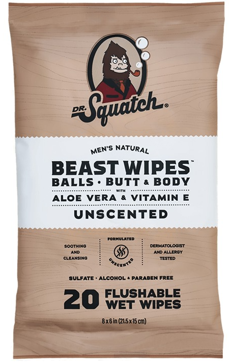 DR. SQUATCH BEAST WIPES - ASSORTED