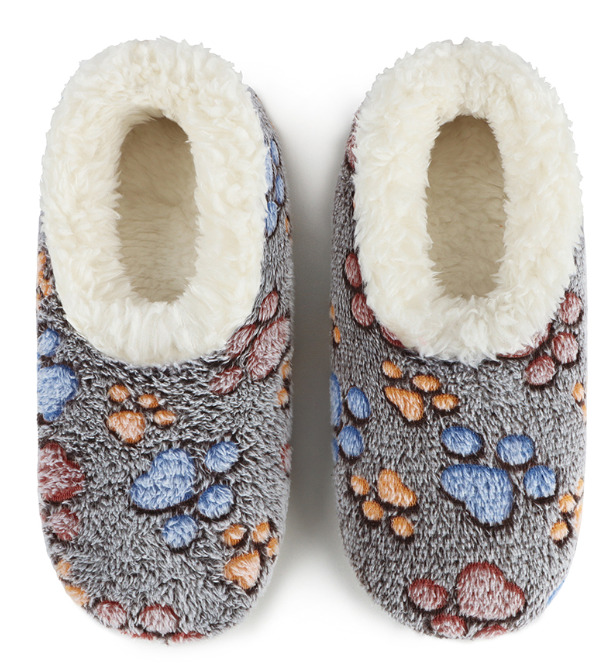 SNOOZIES! KIDS PET LOVERS PAW PRINTS SLIPPERS