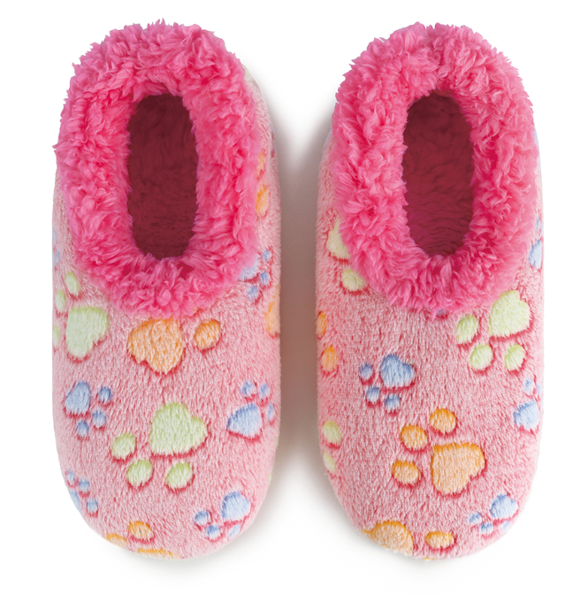 SNOOZIES! KIDS PET LOVERS PAW PRINTS SLIPPERS