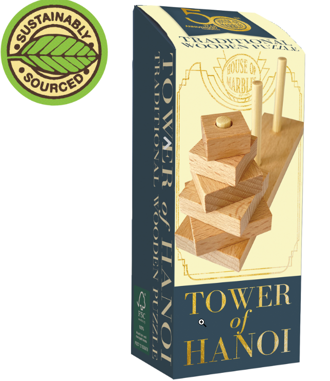 WOODEN PUZZLE TOWER OF HANOI