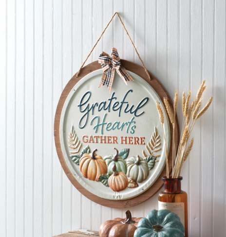 GRATEFUL HEARTS GATHER HERE SIGN