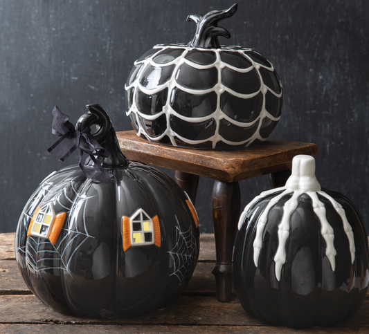 PORCELAIN SPIDERWEB PUMPKIN