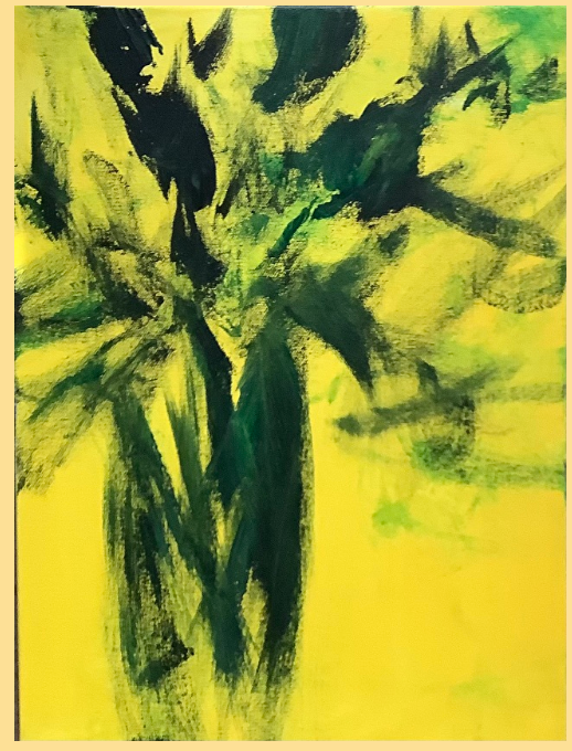 ORIGINAL ARTWORK BY ROBBIE LASKY - LIME LIGHT 16"x12"x1.5" Acrylic on Canvas