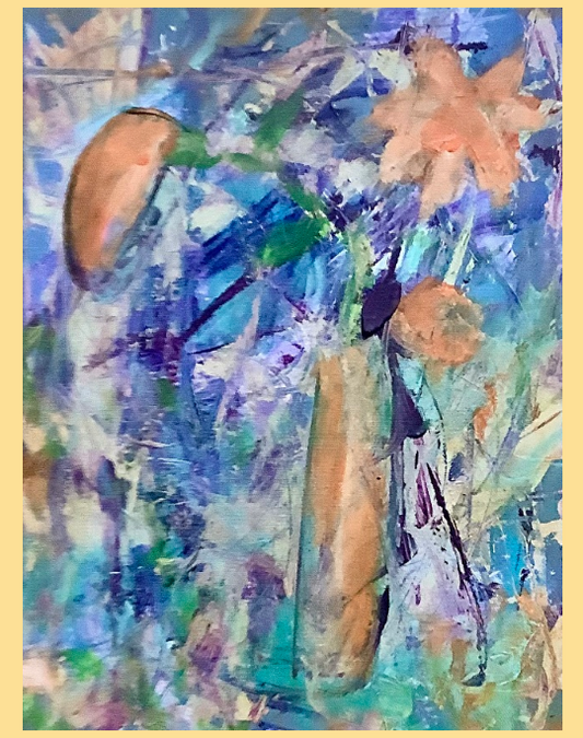 ORIGINAL ARTWORK BY ROBBIE LASKY - SATISFACTION 16"x12"x1.5" Acrylic on Canvas