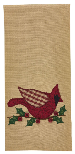 CARDINAL APPLIQUE DISHTOWEL