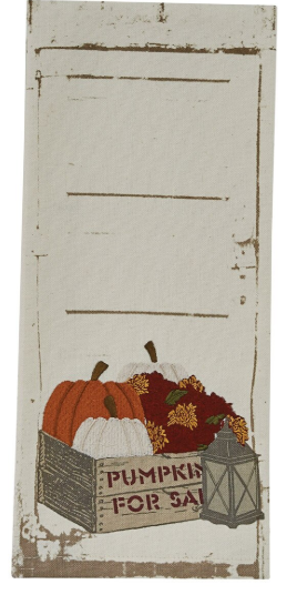 CRATE AND PUMPKINS EMBROIDERED DISHTOWEL