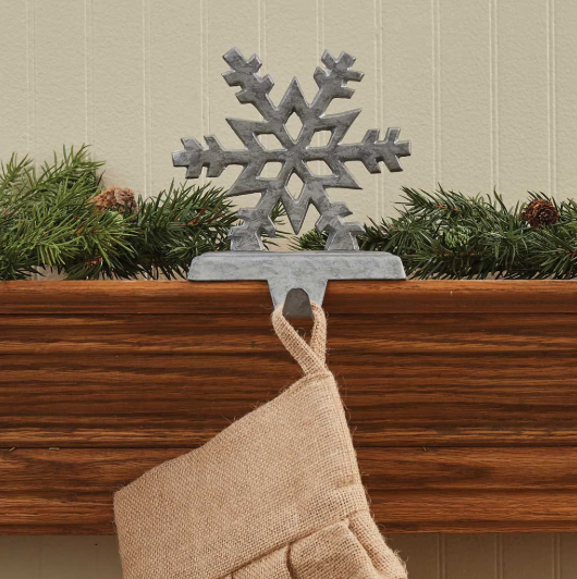 GALVANIZED SNOWFLAKE STOCKING HANGER