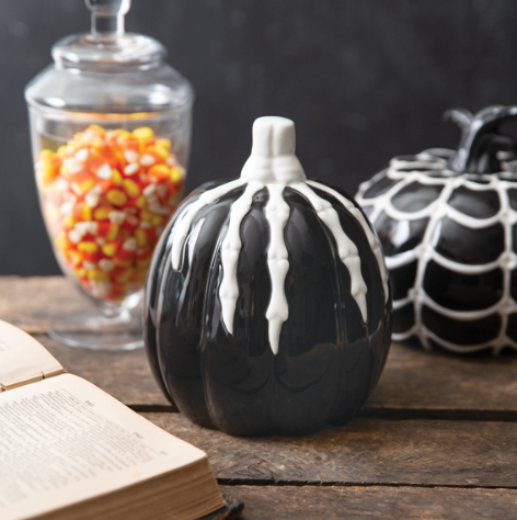 PORCELAIN SKELETON PUMPKIN