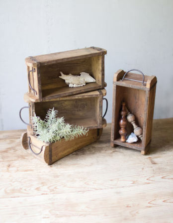 WOODEN BRICK MOLD WITH IRON HANDLES