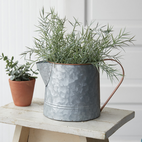 GALVANIZED METAL TWO-TONE PITCHER