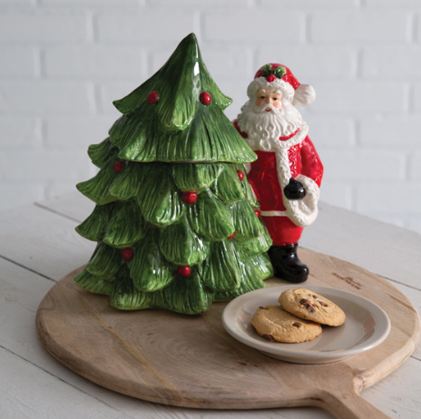 SANTA AND TREE COOKIE JAR