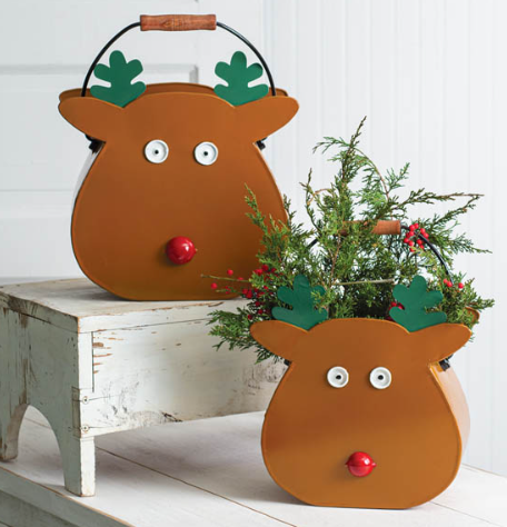 REINDEER METAL BUCKETS - ASSORTED