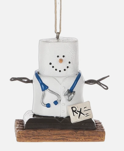 S'MORES SNOWMAN MEDICAL ORNAMENT