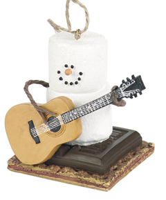 S'MORES SNOWMAN WITH GUITAR ORNAMENT