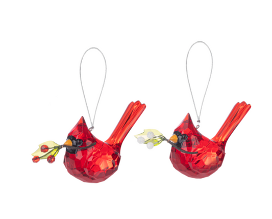 ELEGANT BERRY CARDINAL ORNAMENT