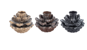 PINECONE TAPER HOLDER - ASSORTED