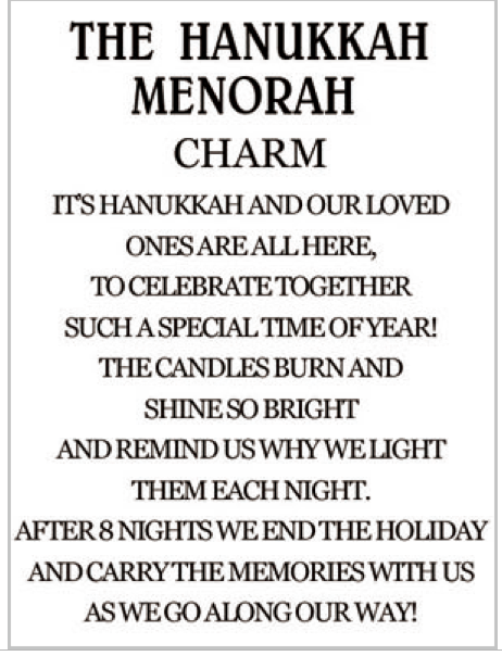 HANUKKAH MENORAH CHARMS