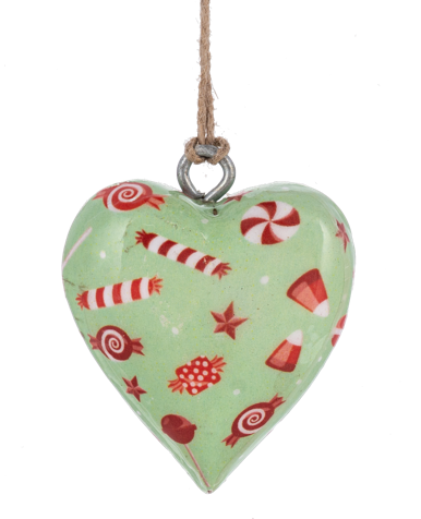 MINI HEART CHRISTMAS ORNAMENTS - ASSORTED