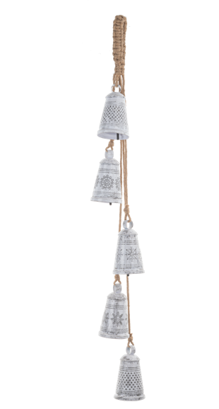 HAMMERED WHITE BELL DOOR HANGERS