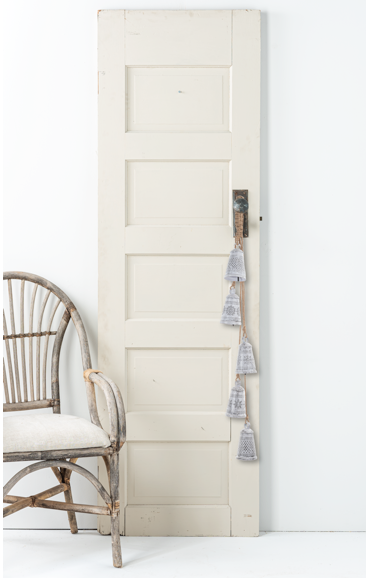 HAMMERED WHITE BELL DOOR HANGERS