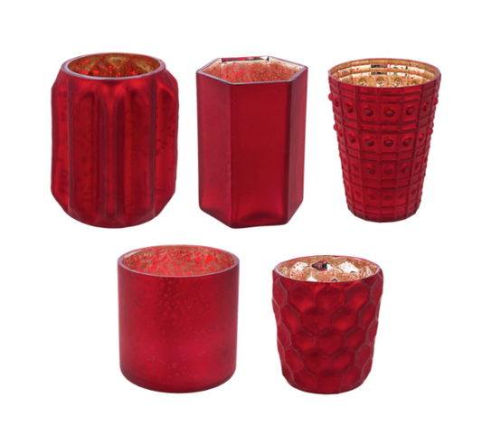 CRANBERRY MERCURY VOTIVE HOLDERS