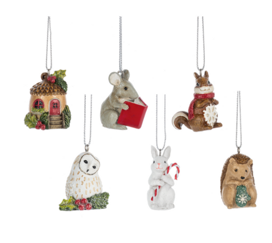 WOODLAND CRITTER CHRISTMAS ORNAMENTS