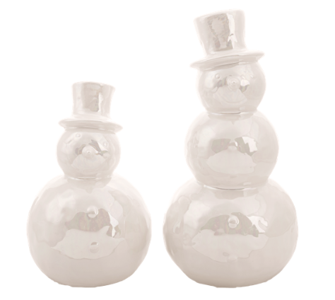 PEARLIZED SNOWMEN - SET OF 2