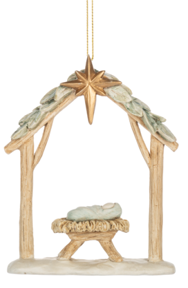 BABY JESUS IN MANGER NATIVITY ORNAMENT