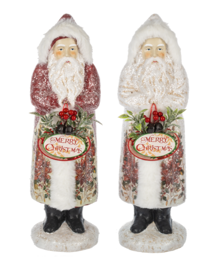 FROSTED BELSNICKEL SANTA FIGURINES - ASSORTED