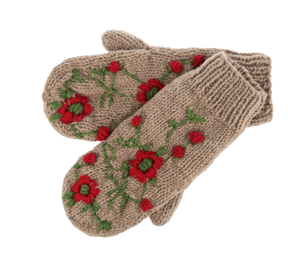 EMBROIDERED SPRUCE MITTENS - ASSORTED
