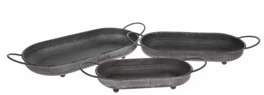 DISTRESSED METAL TRAYS - ASSORTED