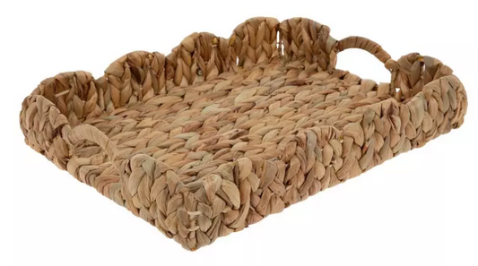WATER HYACINTH SCALLOPED TRAY