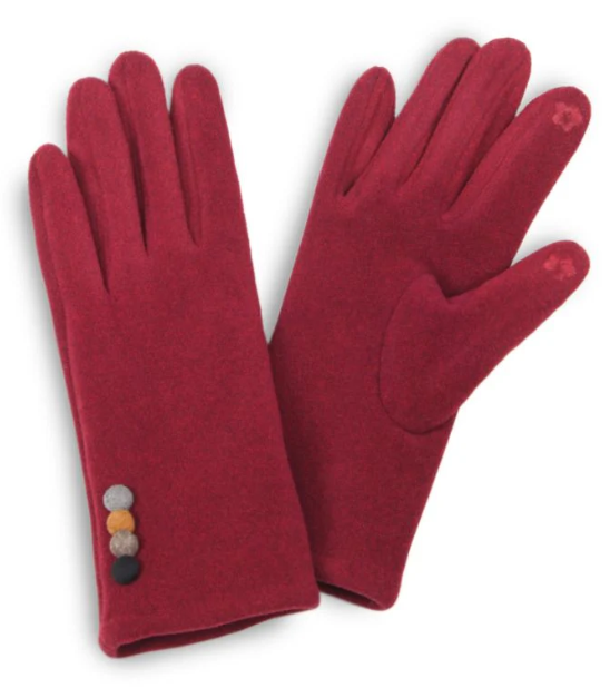 A SINGLE STRAND 4 BUTTON FAUX SUEDE TEXTING GLOVE - ASSORTED