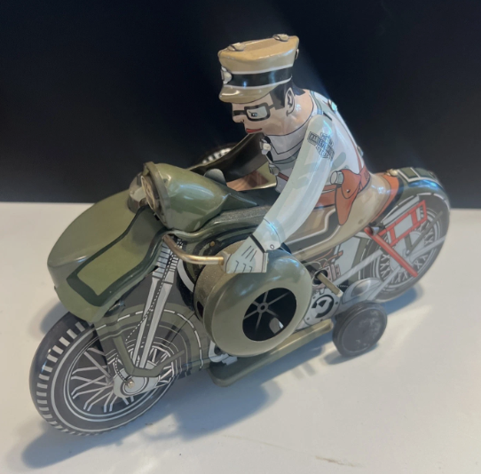1950's HARLEY DAVIDSON REPRODUCTION GREEN WINDUP XONEX