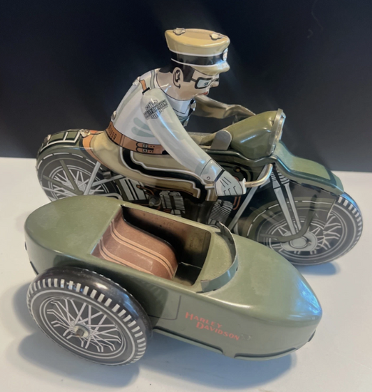 1950's HARLEY DAVIDSON REPRODUCTION GREEN WINDUP XONEX