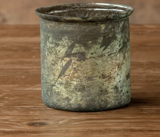 ANTIQUE FRENCH BLUE CANDLE POT