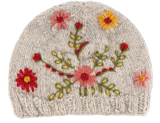 EMBROIDERED WOOL KNIT HATS