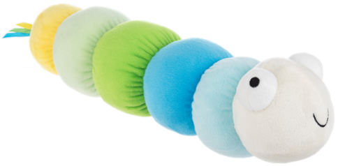 WIGGLES WORM WITH RATTLE & SQUEAKER - ASSORTED