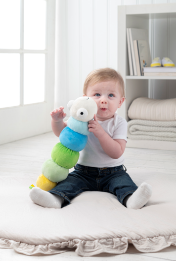 WIGGLES WORM WITH RATTLE & SQUEAKER - ASSORTED