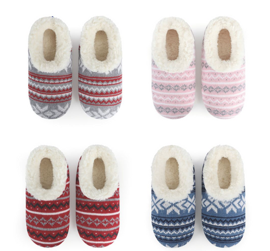 SNOOZIES! WOMENS NORWEGIAN KNIT SLIPPERS