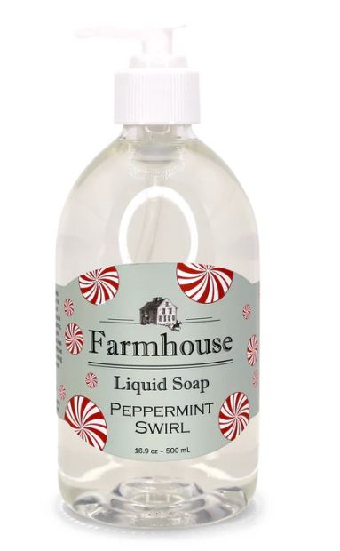 FARMHOUSE LIQUID SOAP - HOLIDAY PEPPERMINT SWIRL