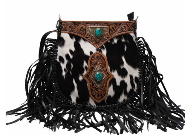 LOYAL WEST MOJAVE TASSLE BAG - BLACK AND WHITE