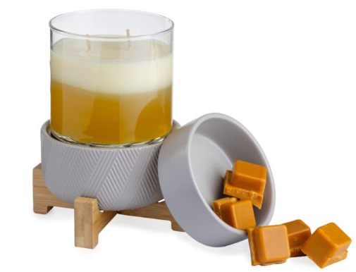 CANDLE WARMERS 2-IN-1 CLASSIC WARMER - WOODEN PEDESTAL/GRAY