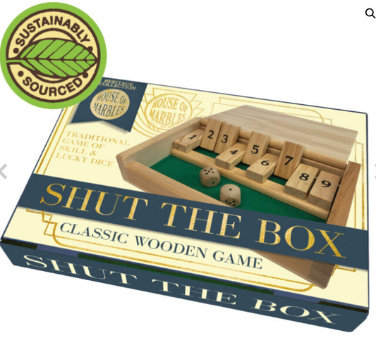 WOODEN SHUT-THE-BOX GAME