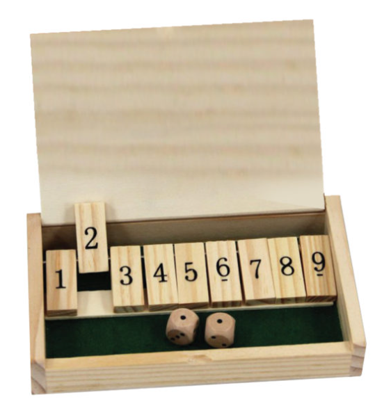 WOODEN SHUT-THE-BOX GAME